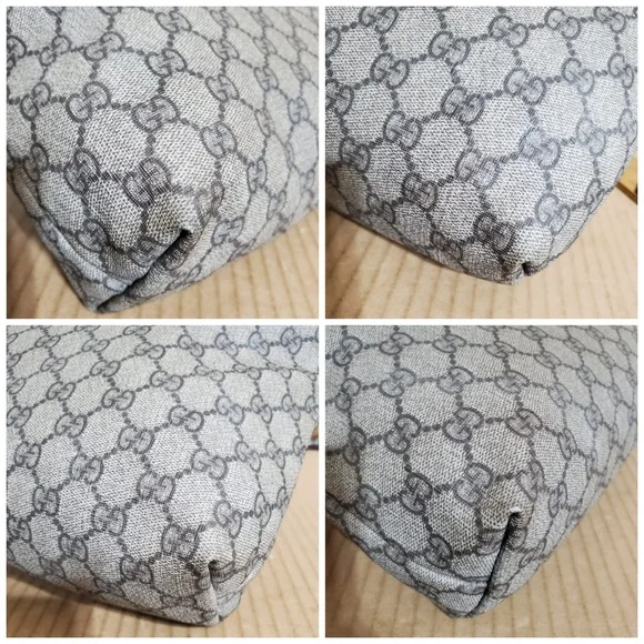 SOLD***Authentic Gucci GG Supreme Monogram Shoulder Bag Gray White - Picture 5 of 11
